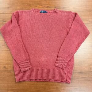 Polo Ralph Lauren Nantucket Red Textured 100% Linen Crewneck (Medium) Sweater